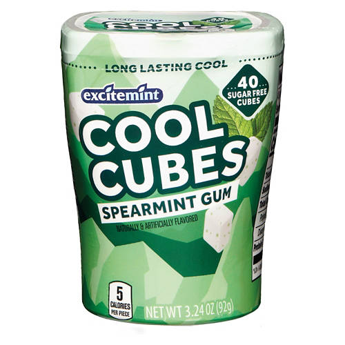 Excitemint Spearmint Cube Gum, 3.24 oz